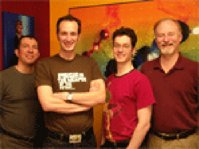Mike Dornbrook, Eran Egozy, Greg LoPiccolo, Alex Rigopulos - founders of Harmonix